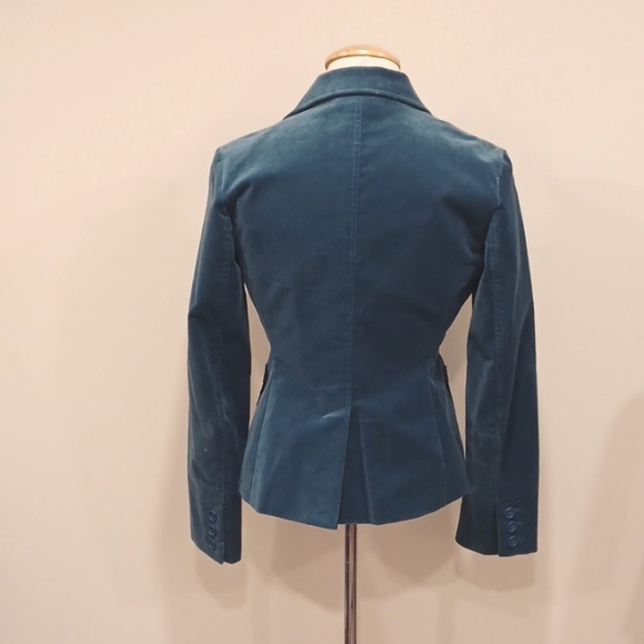 Gap Peacock Blue Velvet Preppy Blazer- Sz. 4 - Picture 6 of 13